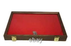 Knife Display Case Arrowheads 18 x 12 Walnut Solid Wood USA Made Lock Shadow Box
