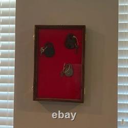 Knife Display Case Arrowheads 18 x 12 Walnut Solid Wood USA Made Lock Shadow Box