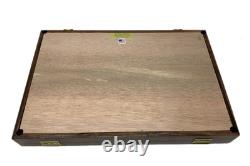 Knife Display Case Arrowheads 18 x 12 Walnut Solid Wood USA Made Lock Shadow Box