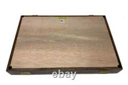 Knife Display Case Arrowheads 18 x 12 Walnut Solid Wood USA Made Lock Shadow Box