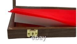 Knife Display Case Arrowheads 18 x 12 Walnut Solid Wood USA Made Lock Shadow Box