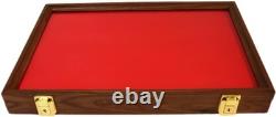 Knife Display Case Arrowheads 18 x 12 Walnut Solid Wood USA Made Lock Shadow Box