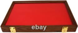 Knife Display Case Arrowheads 18 x 12 Walnut Solid Wood USA Made Lock Shadow Box