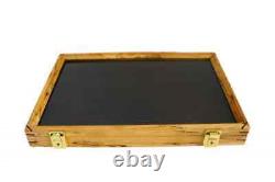 Knife Display Case Arrowheads 18x12 Maple & Black Pin Medal Wood USA Shadow Box