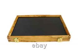 Knife Display Case Arrowheads 18x12 Maple & Green Pin Medal Wood USA Shadow Box