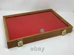 Knife Display Case Arrowheads 24 x 18 Cherry Solid Wood USA Made Lock Shadow Box