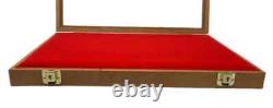 Knife Display Case Arrowheads 24 x 18 Cherry Solid Wood USA Made Lock Shadow Box
