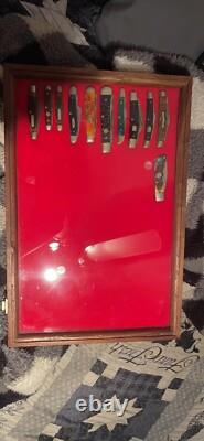 Knife Display Case Arrowheads 24 x 18 Cherry Solid Wood USA Made Lock Shadow Box