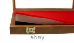 Knife Display Case Arrowheads 24 x 18 Cherry Solid Wood USA Made Lock Shadow Box