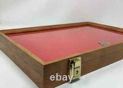 Knife Display Case Arrowheads 24 x 18 Cherry Solid Wood USA Made Lock Shadow Box