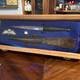 Knife Display Case Dagger Blade Stiletto 18 X 7 Oak & Blue Wood Usa Shadow Box
