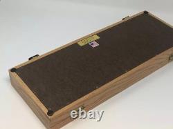 Knife Display Case Dagger Blade Stiletto 18 x 7 Oak & Blue Wood USA Shadow Box