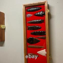 Knife Display Case Dagger Medal Coins 25 x 9 Cedar & Green Wood USA Shadow Box