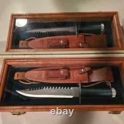 Knife Display Case Dagger Medal Coins 25 x 9 Cherry & Red Wood USA Shadow Box