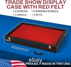 Knife Display Case Gun Pistol 22 x 18 x 4 USA Trade Show Revolver Wood Black Box