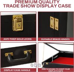 Knife Display Case Gun Pistol 22 x 18 x 4 USA Trade Show Revolver Wood Black Box