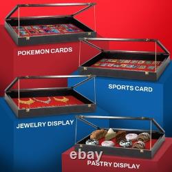 Knife Display Case Gun Pistol 22 x 18 x 4 USA Trade Show Revolver Wood Black Box