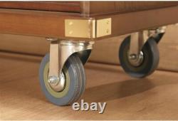 Knife Display Case Oak 6 Drawer Pistol Gun Wood Rolling Cabinet Chest Holder Box