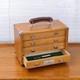 Knife Display Case Oak & Green 4 Drawer Pistol Gun Wood Cabinet Edc Chest Box