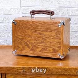 Knife Display Case Oak & Green 4 Drawer Pistol Gun Wood Cabinet EDC Chest Box
