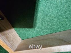 Knife Display Case Oak & Green 4 Drawer Pistol Gun Wood Cabinet EDC Chest Box