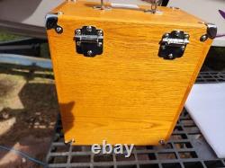 Knife Display Case Oak & Green 8 Drawer Pistol Gun Wood Cabinet EDC Chest Box