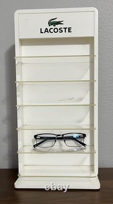 LACOSTE Eyewear Countertop Display Case Rack Multi-Shelf Acrylic & Wood