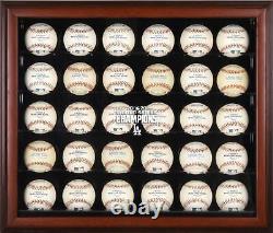 LA Dodgers 2020 World Series Champs Mahogany Frmd Logo 30-Baseball Display Case