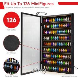 LED Minifigure Display Case Wall Mount Cabinet for 126 Action Figures