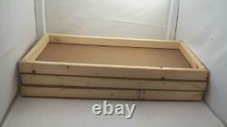 (LOT OF 3) Handmade Wood N Scale Model Train Car STORAGE TRAYS DISPLAY CASE