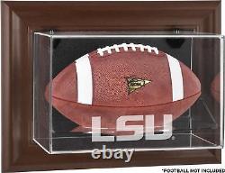 LSU tigers Brown Framed Wall-Mountable Football Display Case