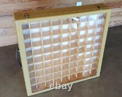 Lacquered Tweed Solid Wood Display Case trade show USA made 32 x 32 x 6