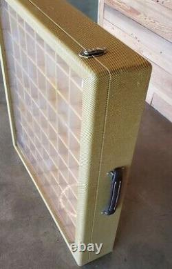 Lacquered Tweed Solid Wood Display Case trade show USA made 32 x 32 x 6