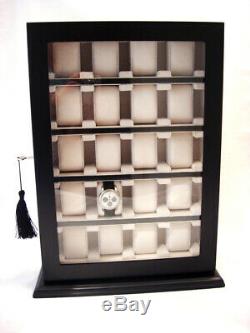 Large 20 Watch Display Cabinet Storage Chest Box Wooden Case Black New