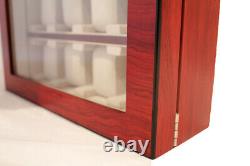 Large 20 Wrist Watch Budgina Wood Storage Display Wall Cabinet Box Case Chest