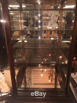Large Antique Victorian 5 Tier Mirror-glass-wood Display Case 36 Tall X 24