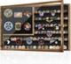 Large Challenge Coin Display Case Lockable Wood Shadow Box Tempered Glass
