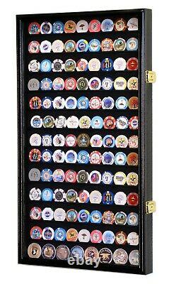 Large Coin Poker Casino Chip Display Case Cabinet Wall Rack 98% UV Lockable