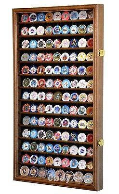 Large Coin Poker Casino Chip Display Case Cabinet Wall Rack 98% UV Lockable