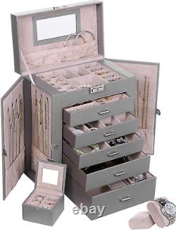 Large Jewelry Box 6 Tier Jewelry Organizer Box Display Storage Case Holder with