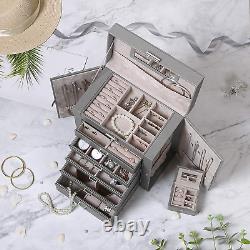 Large Jewelry Box 6 Tier Jewelry Organizer Box Display Storage Case Holder with