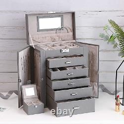 Large Jewelry Box 6 Tier Jewelry Organizer Box Display Storage Case Holder with