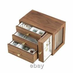 Large Jewelry Organizer Box 5 Layers Drawer Desktop Wooden Storage Jewellery