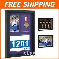 Large Medal Display Frame for Marathon Winners 7 Medal Shadow Box Keepsake