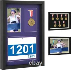 Large Medal Display Frame for Marathon Winners 7 Medal Shadow Box Keepsake