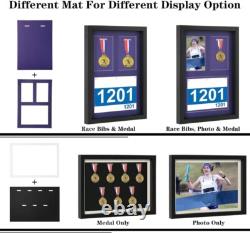 Large Medal Display Frame for Marathon Winners 7 Medal Shadow Box Keepsake