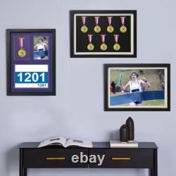 Large Medal Display Frame for Marathon Winners 7 Medal Shadow Box Keepsake