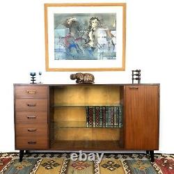 Large Mid Century Teak Bookcase Sideboard Display Unit Turnidge London Drawers