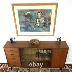 Large Mid Century Teak Bookcase Sideboard Display Unit Turnidge London Drawers