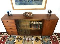 Large Mid Century Teak Bookcase Sideboard Display Unit Turnidge London Drawers